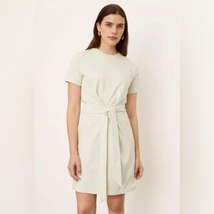 NWT Vince Tie Waist T Shirt Dress L Light Green Minimalist Quiet Luxury Classic